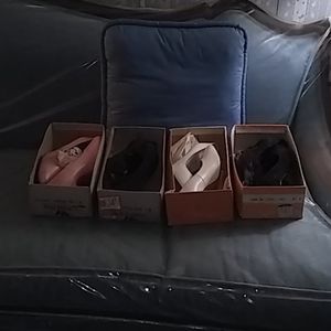 4 pairs of high heeled shoes